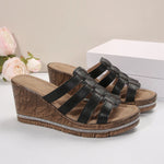 Wedge Platform Sandals with Multiple Strap Design