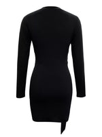 Round Neck Long Sleeve Bodycon Dress