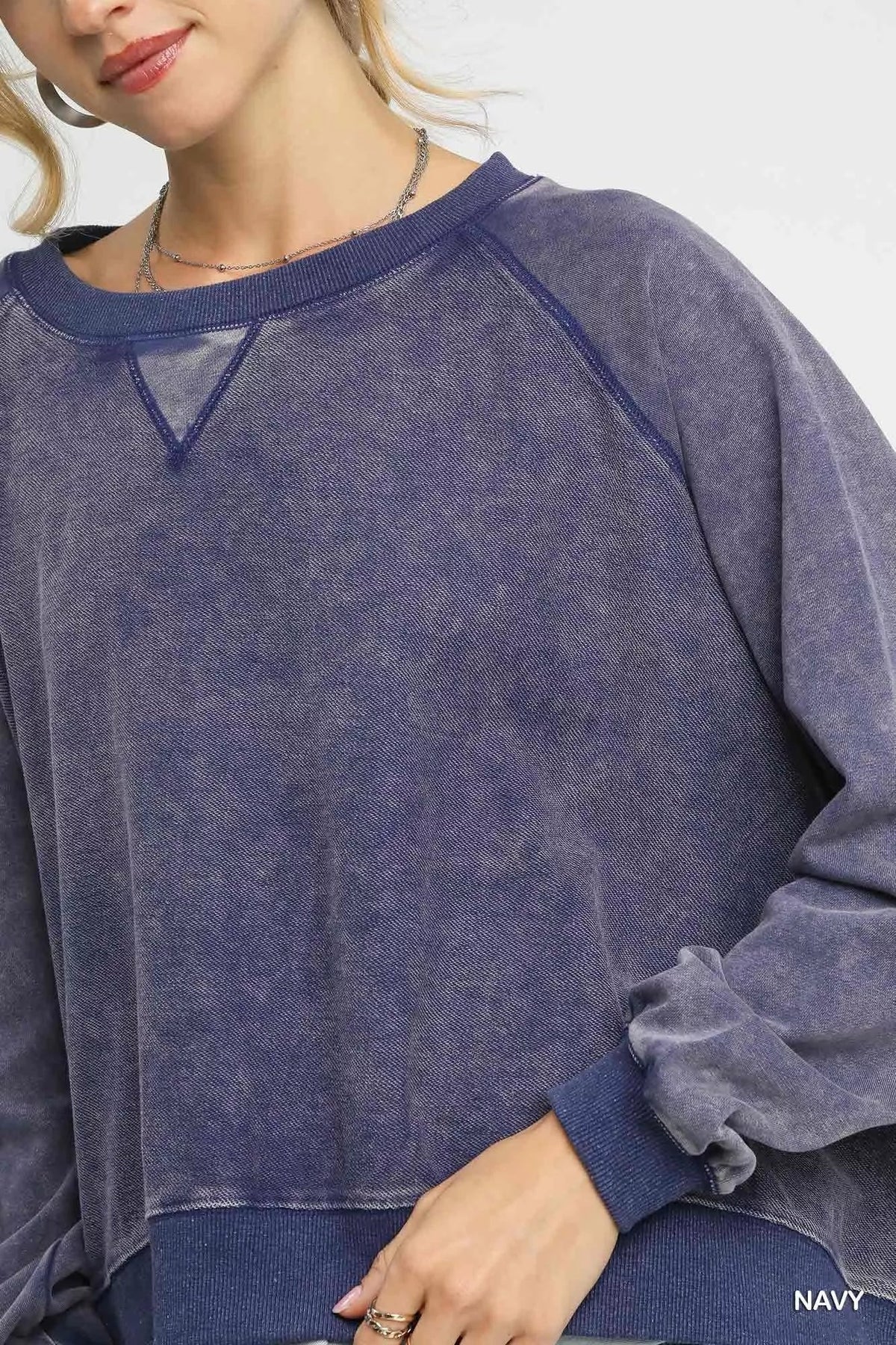 Umgee Mineral Wash French Terry Sweatshirt