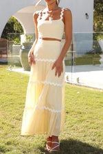 Contrast Trim Cami and Maxi Skirt Set - Ladyez