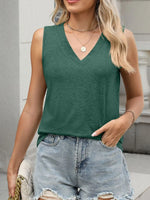 Classic V-Neck Sleeveless Tank Top - Ladyez