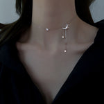 925 Sterling Silver Star Moon Necklace