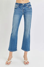 RISEN Full Size Low Rise Crop Flare Jeans Plus Size - Ladyez