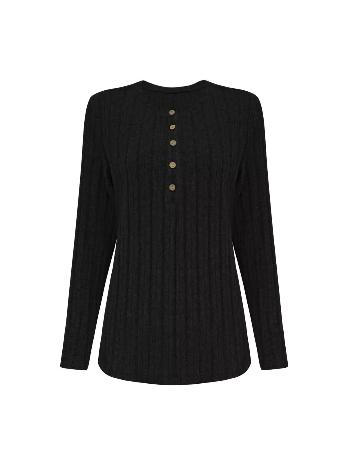 Plus Size Ribbed Knit Button-Front Top and Pants Set