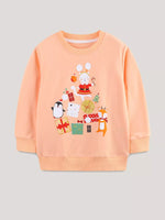 Children's Christmas Print Round Neck Sweatshirt
