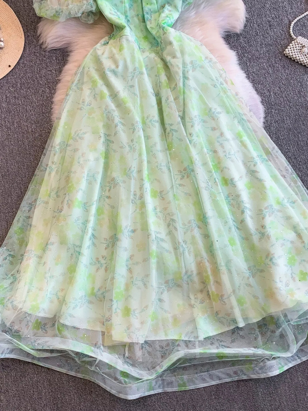 Sweetheart Neck Puff Sleeve Dress