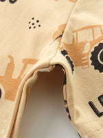 Children's Tractor Print Crew Neck Short Sleeve T-Shirt