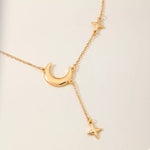 18K Gold-Plated Moon and Star Gold Chain Necklace