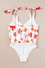 Tied Printed Surplice Sleeveless Bodysuit - Ladyez