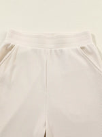 Collared Split Neck Ribbed 2pcs Outfit Set