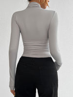 Devine Mock Neck Long Sleeve T-Shirt - Ladyez