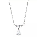 925 Sterling Silver Zircon Teardrop Necklace
