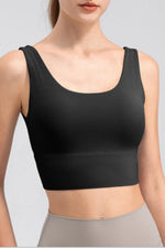Scoop Neck Wide Strap Active Tank - Ladyez