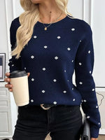 Polka Dot Crew Neck Sweater