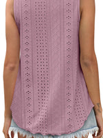 Eyelet Scoop Neck Tank