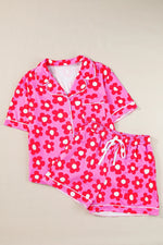 Pocketed Flower Half Sleeve Top and Shorts Lounge Set - Ladyez