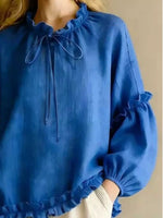Frill Balloon Sleeve Blouse