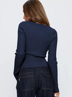 Ribbed Knit Button-Down Cardigan