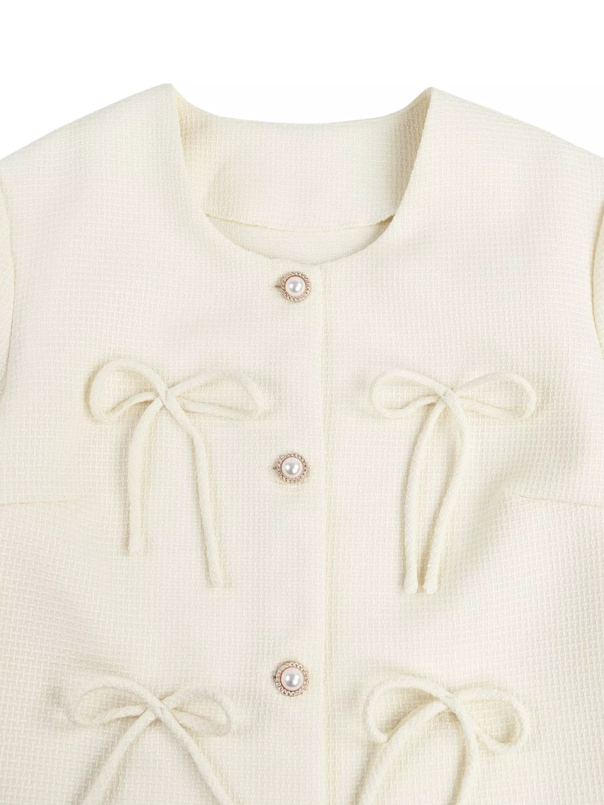 Bow Detail Cropped Outerwear