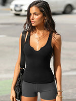 2 Piece Ribbed Wide Strap Tank