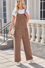 Lovelet Square Neck Wide Strap Overalls with Pockets