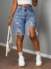 Distressed Rhinestone Denim Shorts