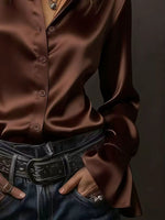 Button Up Flounce Sleeve Shirt