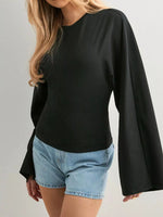 Full Size Long Sleeve Fitted T-Shirt Plus Size