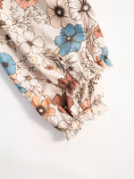 Floral Print Ruffle Hem Long Sleeve Casual Dress