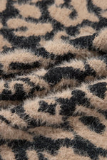 Leopard Print Knit Sleeveless Regular Wash Sweater Vest