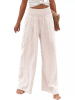 Smocked High Waisted Wide Leg Pants