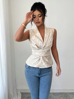 Flower Ruched Sleeveless Tank - Ladyez
