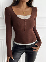 Lace Detail Long Sleeve T-Shirt