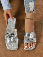 Cutout Open Toe Flats Slippers - Ladyez