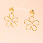 Alloy Flower Drop Earrings
