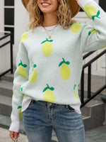 Lemon Crew Neck Round Neck Sweater
