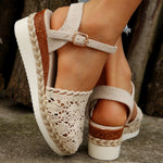 Floral Ankle Strap Espadrille Sandals