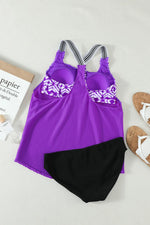 Scoop Neck Wide Strap Tankini Set - Ladyez