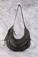 Fame Larger Leather Crescent Shoulder Bag