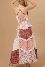 Floral Lace Trim Maxi Cami Dress - Ladyez