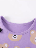 Children's Bear Print Top & Capri Leggings Set