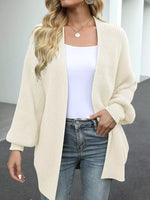Full Size Chunky Knit Open Front Cardigan Plus Size