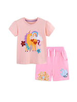 Children's Unicorn Graphic Tee and Shorts Set