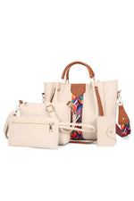 4-Piece Geometric Strap Bag Set - Ladyez