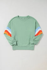 Contrast Round Neck Long Sleeve Sweatshirt
