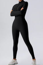 Half Zip Mock Neck Active Jumpsuit
