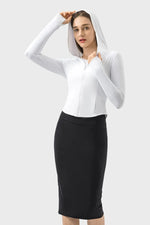 Millennia Pocketed Zip Up Hooded Long Sleeve Active Outerwear - Ladyez