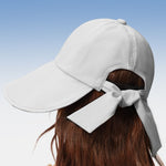 Wide Brim Sun Hat with Bowknot