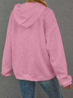 Full Size Embossed Lettering Casual Hoodie Plus Size