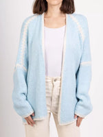 Contrast Trim Open Front Cardigan